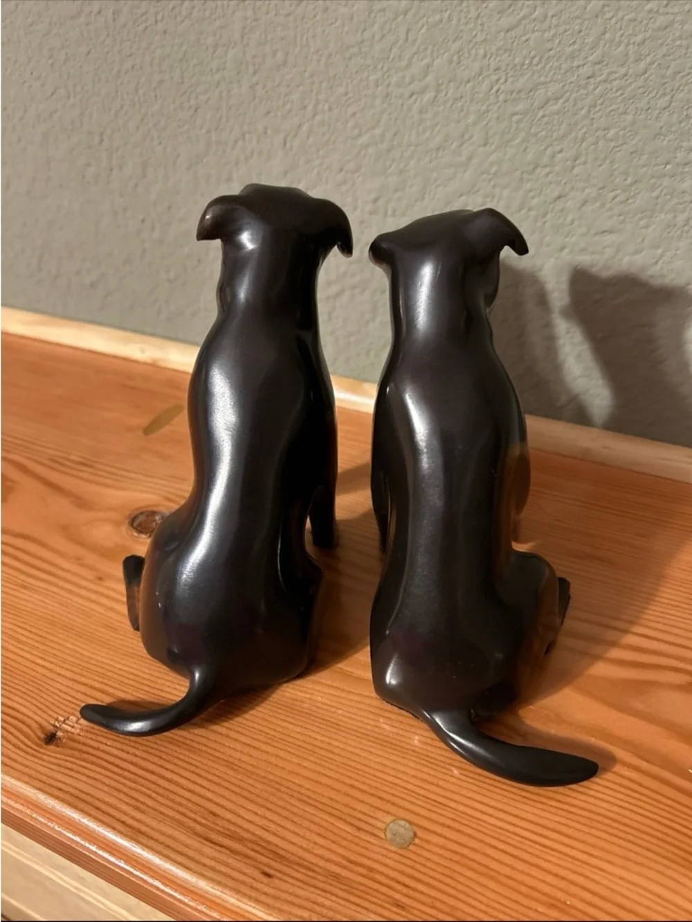 Restoration Haddware pair antiqued heavy Dog bookends